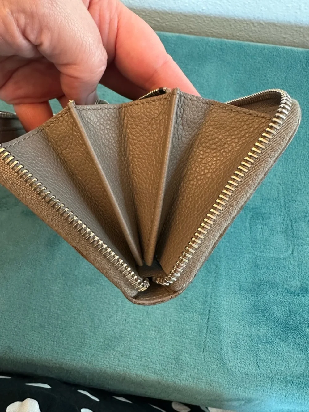 YSL Saint Laurent Gray Zip Around Wallet Leather Silver Hardware - Picture 8 of 16